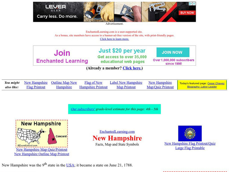 Enchanted Learning: New Hampshire Unit Plan Enchanted Learning: New Hampshire Unit Plan