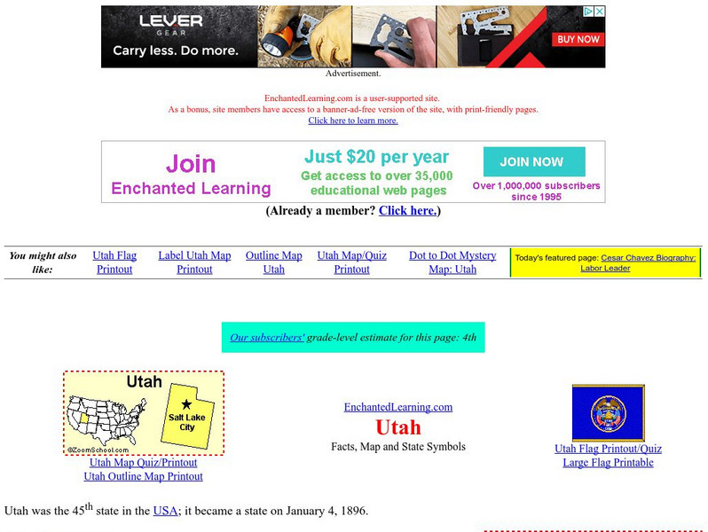 Enchanted Learning: Utah Unit Plan Enchanted Learning: Utah Unit Plan