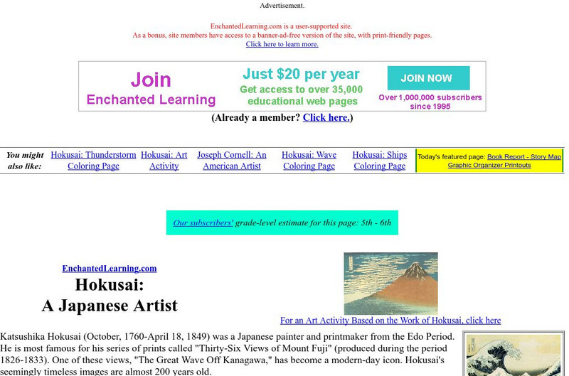 Enchanted Learning: Japanese Artist Katsushika Hokusai Website Enchanted Learning: Japanese Artist Katsushika Hokusai Website