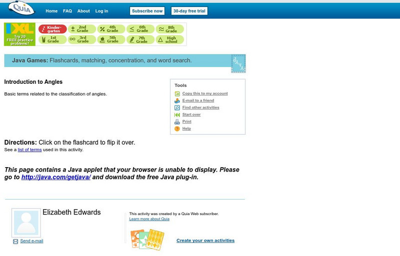 Quia: Introduction to Angles Flashcards Interactive Quia: Introduction to Angles Flashcards Interactive