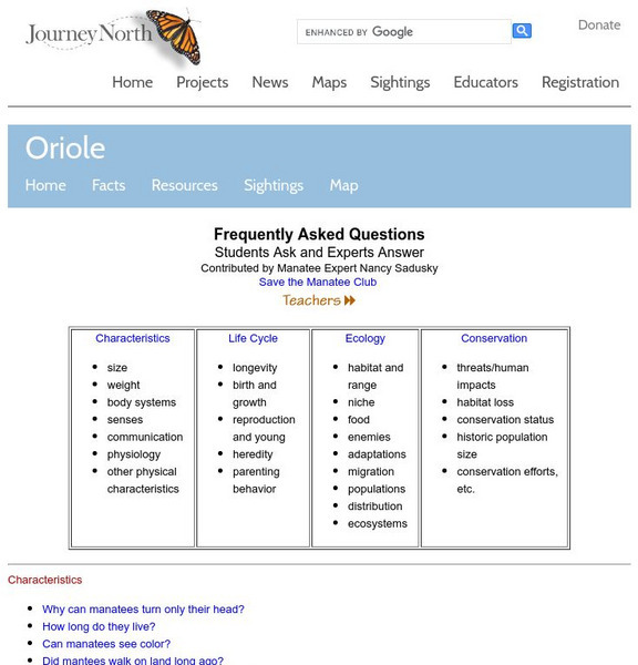 Annenberg Learner: Journey North: Manatee: Frequently Asked Questions Handout Annenberg Learner: Journey North: Manatee: Frequently Asked Questions Handout
