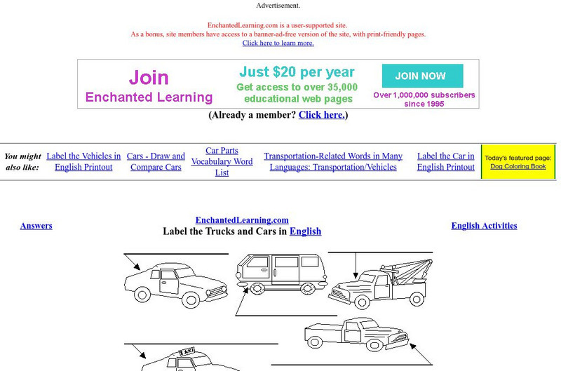 Enchanted Learning: Label Trucks and Cars in English Unit Plan Enchanted Learning: Label Trucks and Cars in English Unit Plan