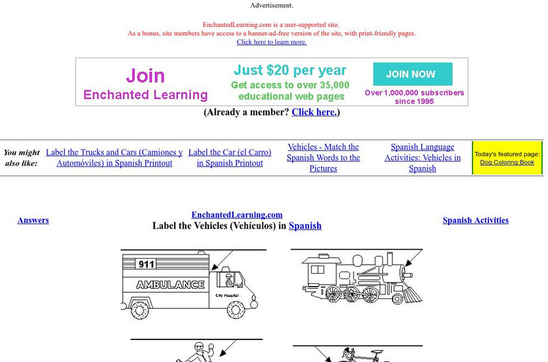 Enchanted Learning: Labeling Vehicles in Spanish Unit Plan Enchanted Learning: Labeling Vehicles in Spanish Unit Plan
