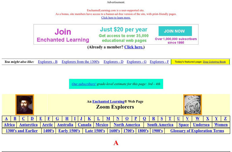 Enchanted Learning: Explorers Handout Enchanted Learning: Explorers Handout