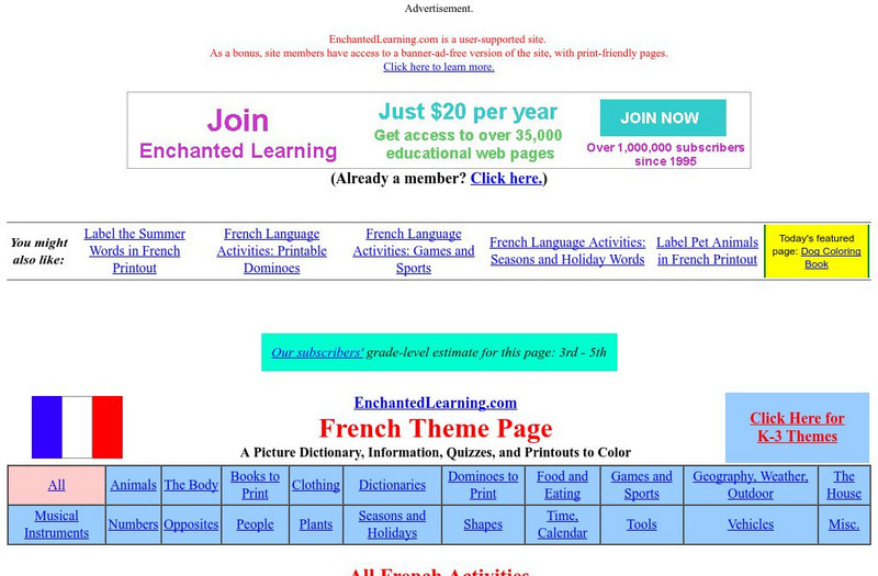 Enchanted Learning: French Theme Page Unknown Type Enchanted Learning: French Theme Page Unknown Type