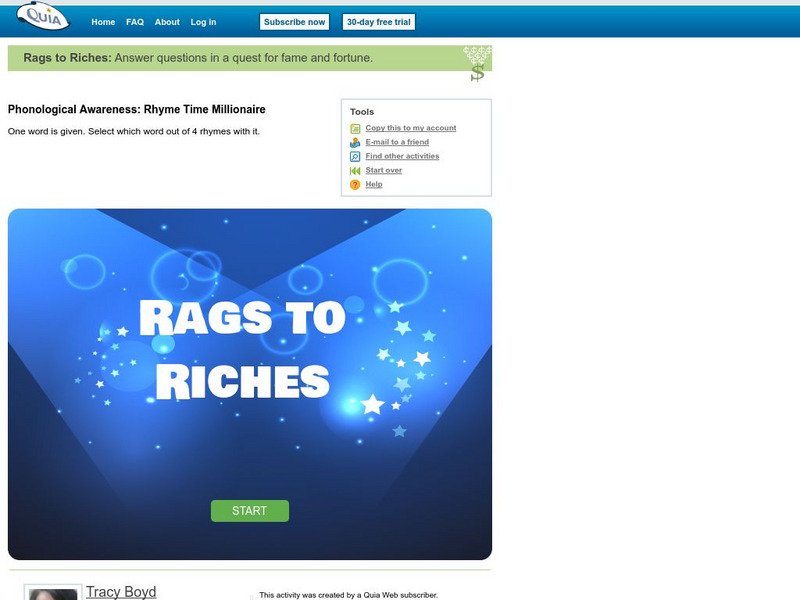 Quia: Phonological Awareness: Rhyme Time Millionaire Unknown Type Quia: Phonological Awareness: Rhyme Time Millionaire Unknown Type