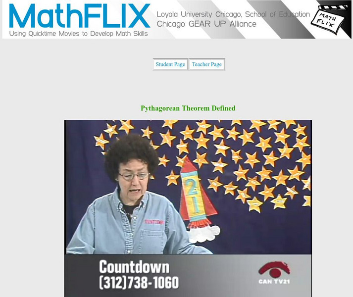 Math Flix: Pythagorean Theorem Defined Instructional Video
