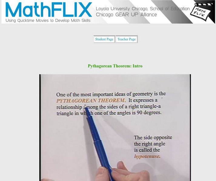 Math Flix: Pythagorean Theorem: Introduction Instructional Video Math Flix: Pythagorean Theorem: Introduction Instructional Video