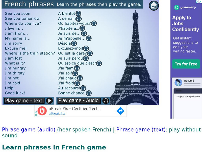 Digital Dialects: French Phrases Interactive