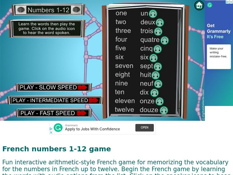 Digital Dialects: Numbers in French 1 12 Interactive