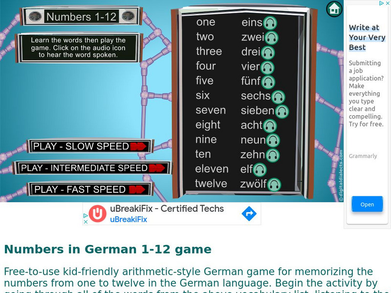 Digital Dialects: Numbers in German 1 12 Interactive