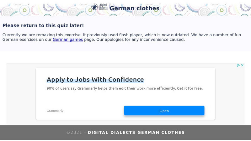 Digital Dialects: Clothes in German Language Interactive