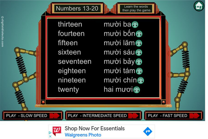 Digital Dialects: Numbers in Vietnamese 13 20 Activity