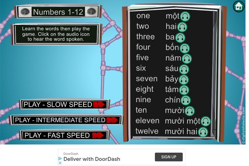 Digital Dialects: Numbers in Vietnamese 1 12 Activity