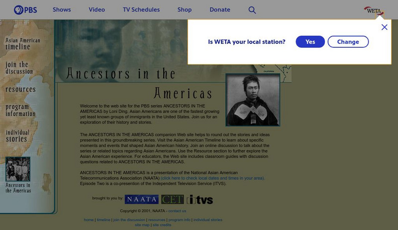Pbs: Ancestors in the Americas Website Pbs: Ancestors in the Americas Website