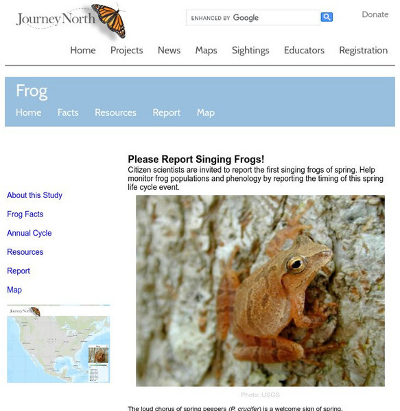 Annenberg Learner: Journey North: Signs of Spring: Frogs Activity Annenberg Learner: Journey North: Signs of Spring: Frogs Activity