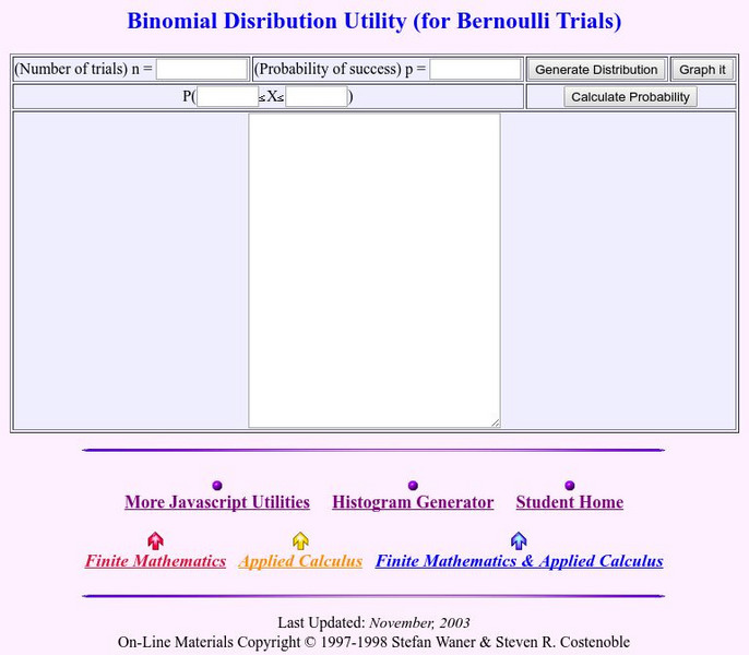 Finite Mathematics & Applied Calculus: Binomial Distribution Utility Unit Plan Finite Mathematics & Applied Calculus: Binomial Distribution Utility Unit Plan