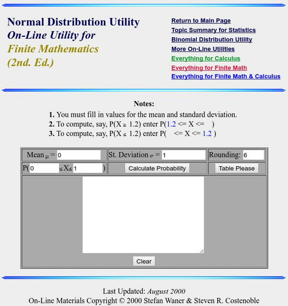 Finite Mathematics & Applied Calculus: Normal Distribution Utility Unit Plan Finite Mathematics & Applied Calculus: Normal Distribution Utility Unit Plan