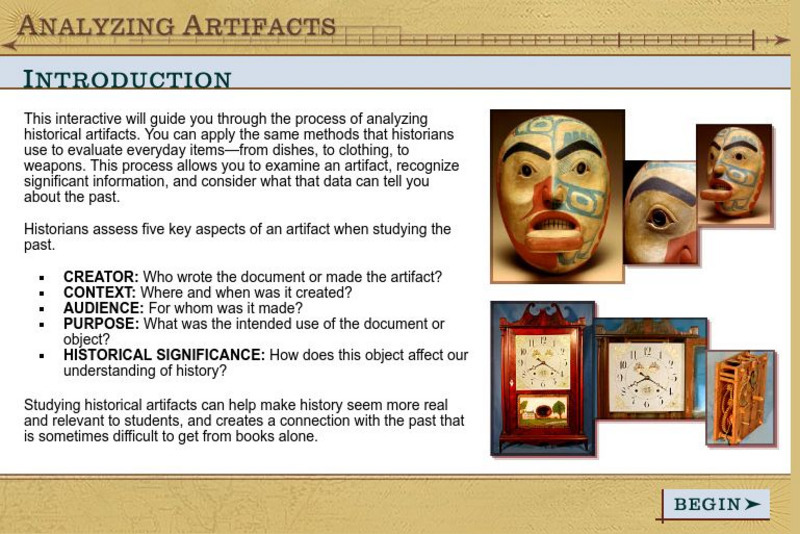 Annenberg Learner: Analyzing Artifacts Interactive Annenberg Learner: Analyzing Artifacts Interactive