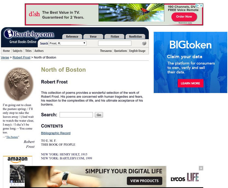 Bartleby.com: North of Boston (Robert Frost) Handout Bartleby.com: North of Boston (Robert Frost) Handout