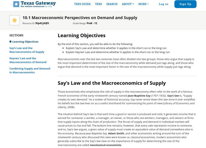 Texas Gateway: Chapter 10: Macroeconomic Perspectives on Demand and Supply eBook Texas Gateway: Chapter 10: Macroeconomic Perspectives on Demand and Supply eBook