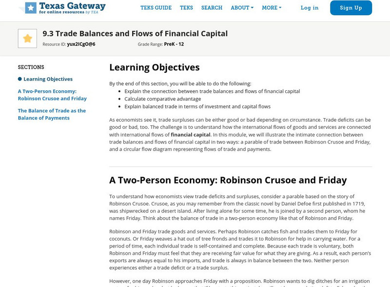 Texas Gateway: Chapter 9: Trade Balances and Flows of Financial Capital eBook Texas Gateway: Chapter 9: Trade Balances and Flows of Financial Capital eBook