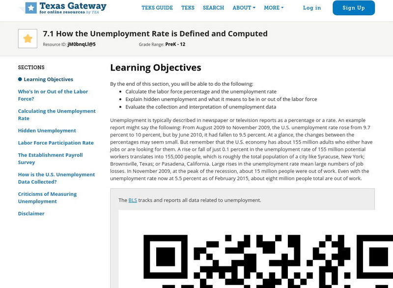 Texas Gateway: Chapter 7: How the Unemployment Rate Is Defined and Computed eBook Texas Gateway: Chapter 7: How the Unemployment Rate Is Defined and Computed eBook