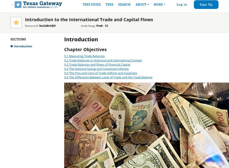 Texas Gateway: Ch. 9: Introduction to the International Trade and Capital Flows eBook Texas Gateway: Ch. 9: Introduction to the International Trade and Capital Flows eBook