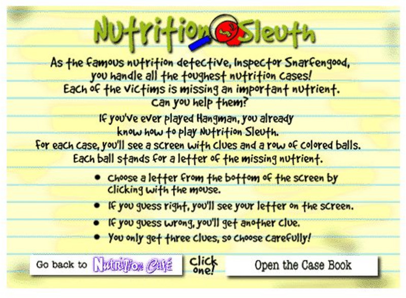 Pacific Science Center: Nutrition Sleuth Game Interactive Pacific Science Center: Nutrition Sleuth Game Interactive