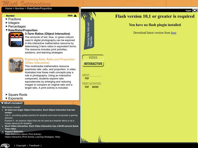 Learn Alberta: Exploring Rate, Ratio and Proportion Instructional Video