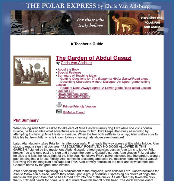 Houghton Mifflin: The Garden of Abdul Gasazi Unit Plan Houghton Mifflin: The Garden of Abdul Gasazi Unit Plan