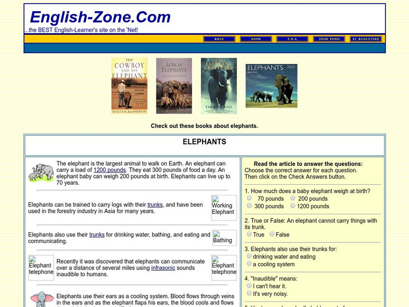 English Zone: Elephants Unknown Type English Zone: Elephants Unknown Type