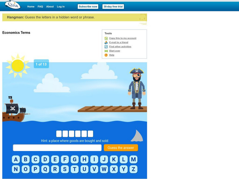 Quia: Economics Terms Hangman Interactive Quia: Economics Terms Hangman Interactive