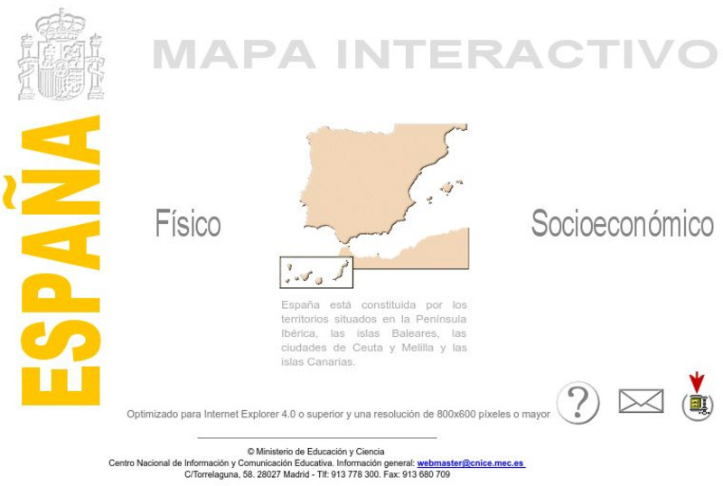Ministerio De Educacion: Espana Mapa Interactivo Website