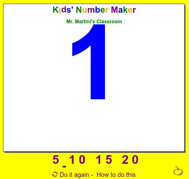 Mr. Martini's Classroom: Kids' Number Maker Interactive Mr. Martini's Classroom: Kids' Number Maker Interactive