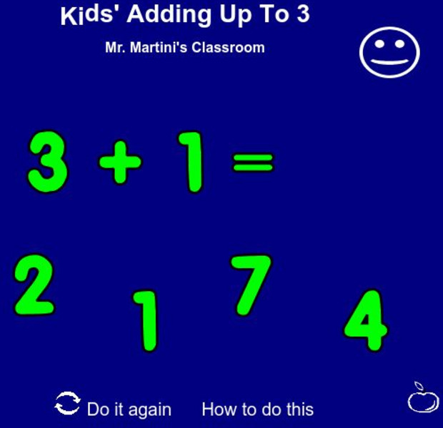 Mr. Martini's Classroom: Kids' Adding Up to 3 Interactive Mr. Martini's Classroom: Kids' Adding Up to 3 Interactive