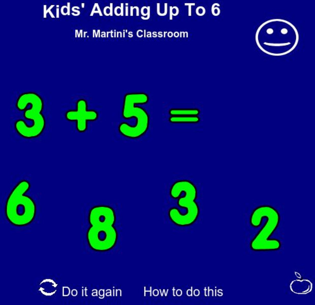 Mr. Martini's Classroom: Kids' Adding Up to 6 Interactive Mr. Martini's Classroom: Kids' Adding Up to 6 Interactive