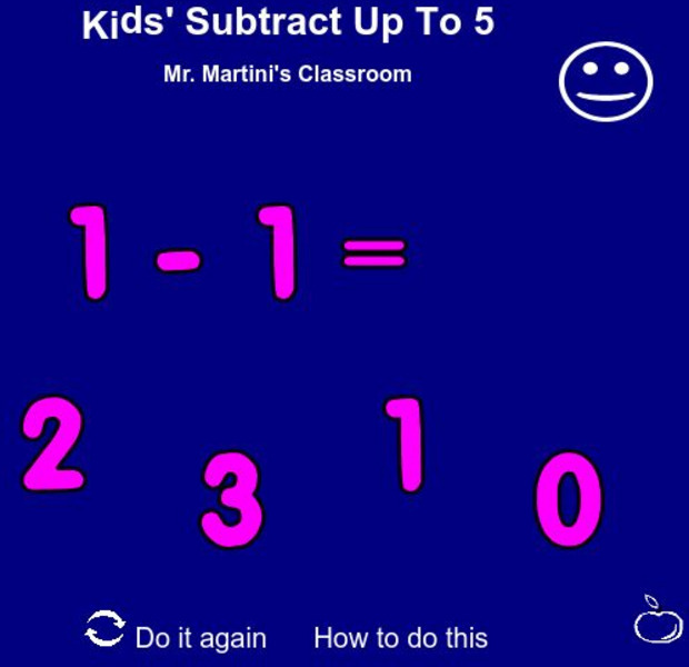 Mr. Martini's Classroom: Kids' Subtract Up to 5 Interactive Mr. Martini's Classroom: Kids' Subtract Up to 5 Interactive