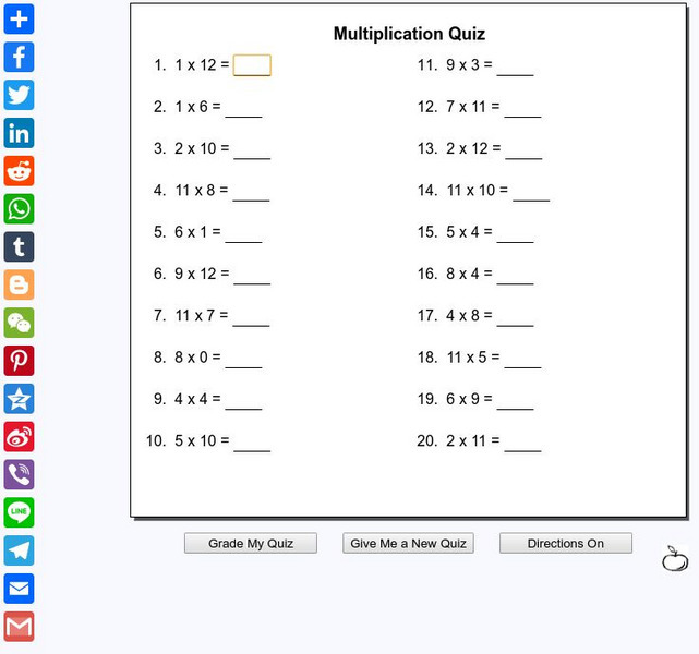 Mr. Martini's Classroom: Multiplication Quiz Unknown Type Mr. Martini's Classroom: Multiplication Quiz Unknown Type