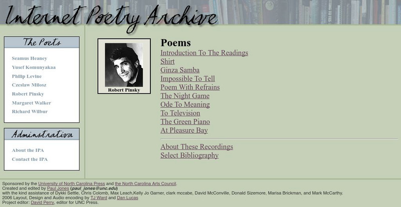 Ibiblio: Robert Pinsky Audio Ibiblio: Robert Pinsky Audio