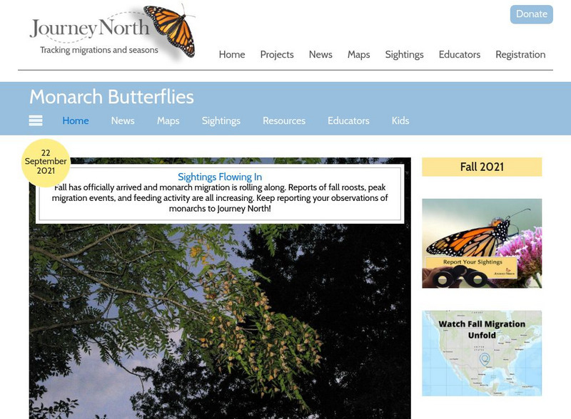 Annenberg Learner: Journey North: Monarch Butterflies Activity