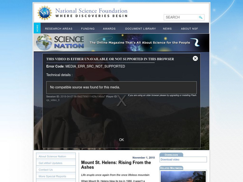 National Science Foundation: Mount St. Helens: Rising From the Ashes Instructional Video National Science Foundation: Mount St. Helens: Rising From the Ashes Instructional Video