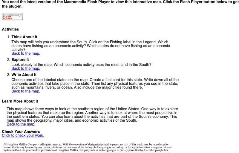 Houghton Mifflin: Eduplace: The South Industries Map Unknown Type Houghton Mifflin: Eduplace: The South Industries Map Unknown Type