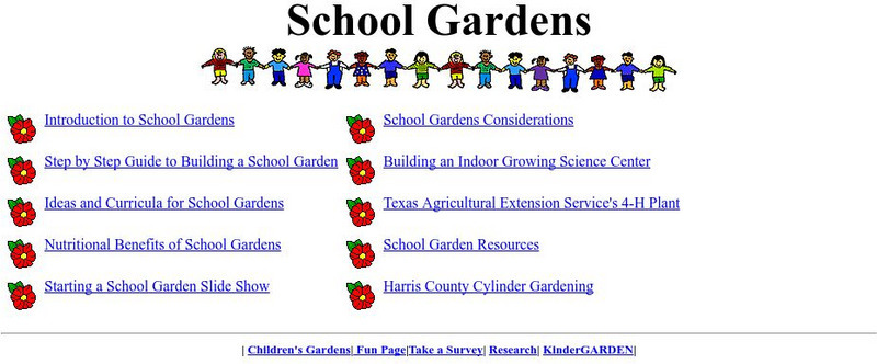 Aggie Horticulture: Kinder Garden: School Gardens Handout Aggie Horticulture: Kinder Garden: School Gardens Handout