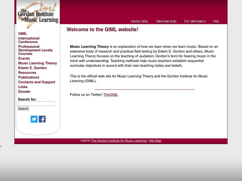 Gordon Institute for Music Learning Website Gordon Institute for Music Learning Website