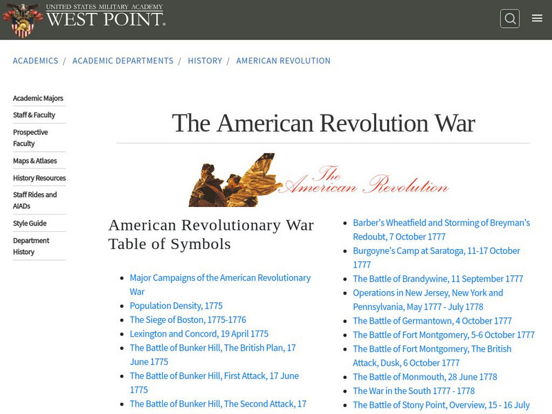 West Point: The American Revolution Graphic West Point: The American Revolution Graphic