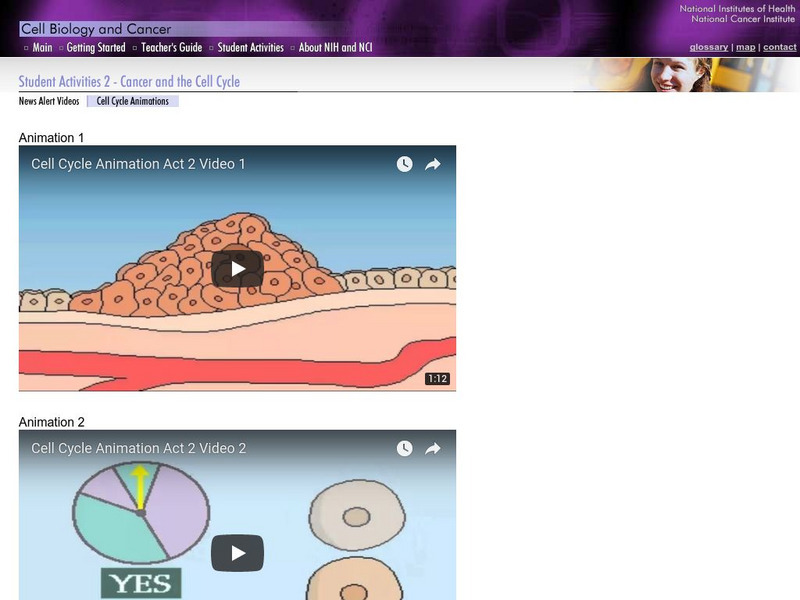 National Institutes of Health: Students Activities 2: Cancer and the Cell Cycle Instructional Video National Institutes of Health: Students Activities 2: Cancer and the Cell Cycle Instructional Video