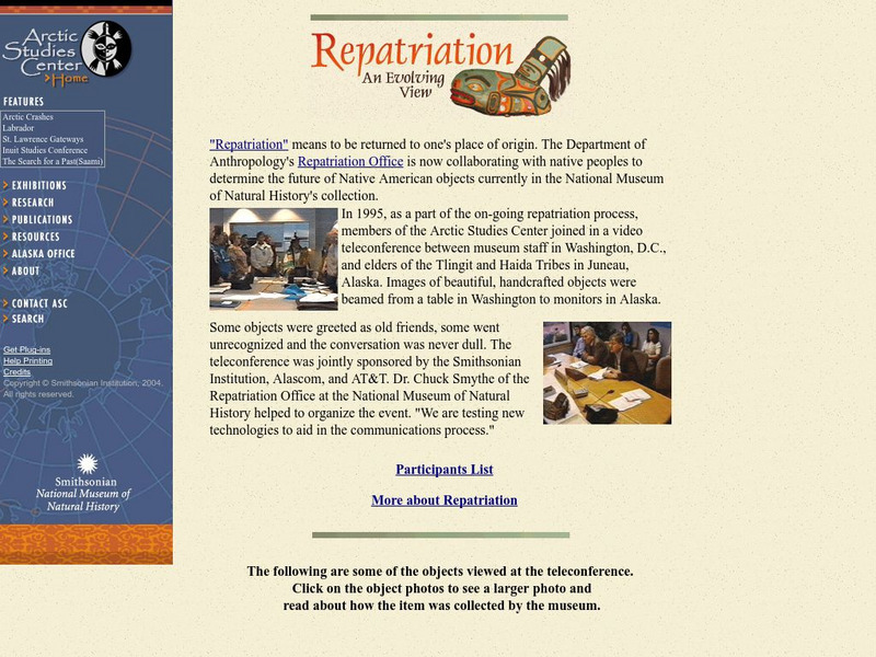 National Museum of Natural History: Repatriation Website National Museum of Natural History: Repatriation Website