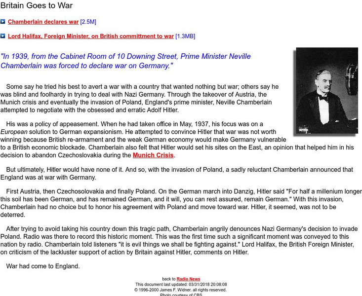 Chamberlain and Britain Prepare for War Website Chamberlain and Britain Prepare for War Website