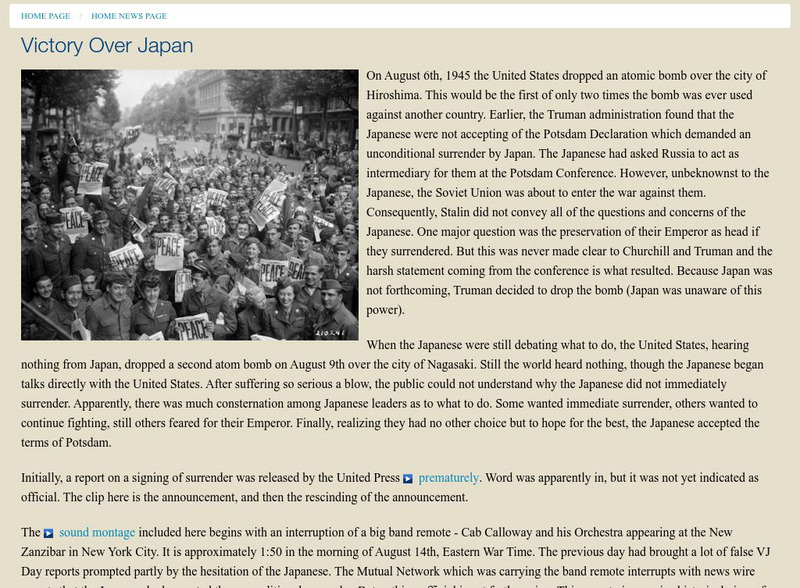 Old Time Radio: Radio News: Victory in Japan Day Primary Old Time Radio: Radio News: Victory in Japan Day Primary